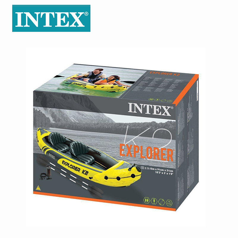 INTEX68307 Luxury Explorer Two-person Boat Set Inflatable Rubber Boat Double Charge Rafting Boat Kayak Application Scenario