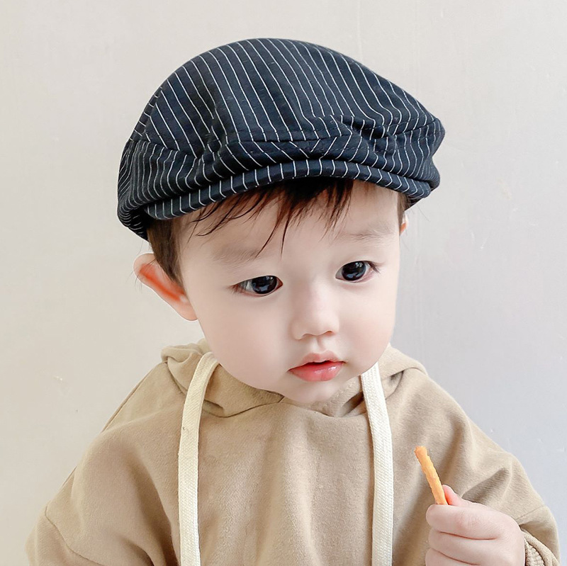Autumn South Baby hats Spring and Summer new Korean-style string striped berets, upside-down baseball caps, children's forward caps details Picture
