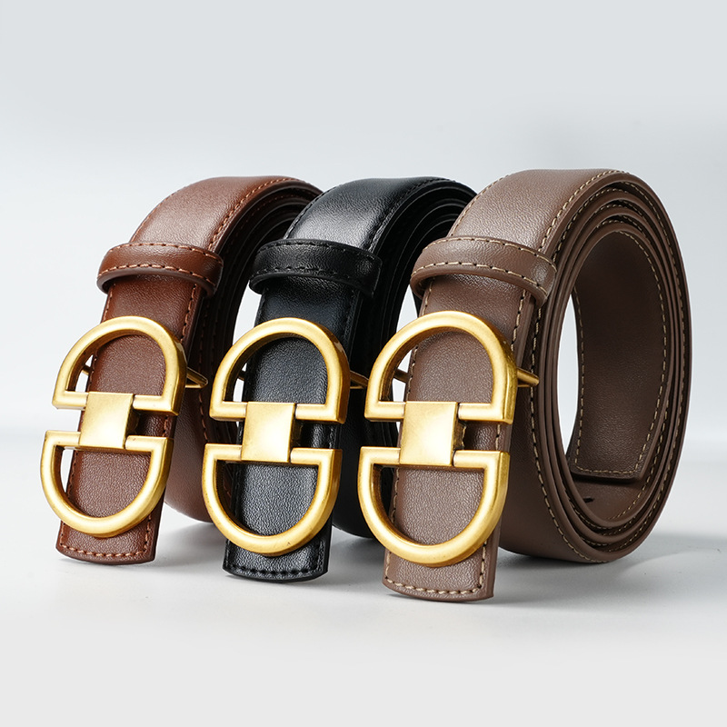 女士腰带双面真皮平滑扣高品质束腰带配连衣裙装饰纯牛皮皮带女潮详情26