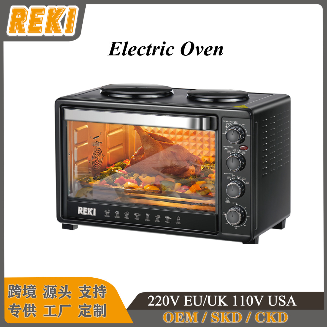 REKI electric oven跨境爆款家用45升全自动电烤箱面包机工厂直销