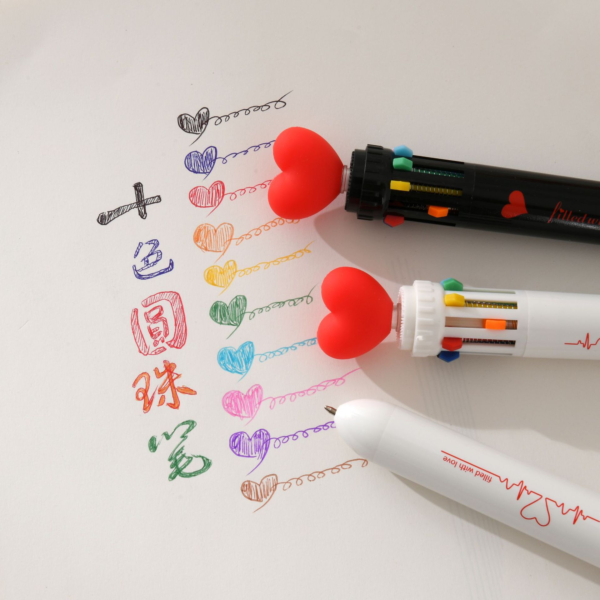 圆珠笔/3色圆珠笔简易/按动笔/中学生笔/油笔产品图