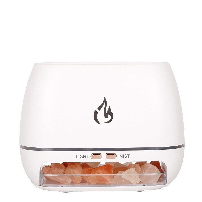 The manufacturer's new salt stone flame aroma diffuser for office and home use, USB humidifier, 5V essential oil diffuser, and air purifier Item Picture