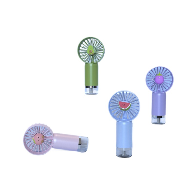 Cartoon Hand-Held Silent Spray Water Refill Fan Usb Charging Desktop Cooling Fan Summer Hot Spot Logo Item Picture