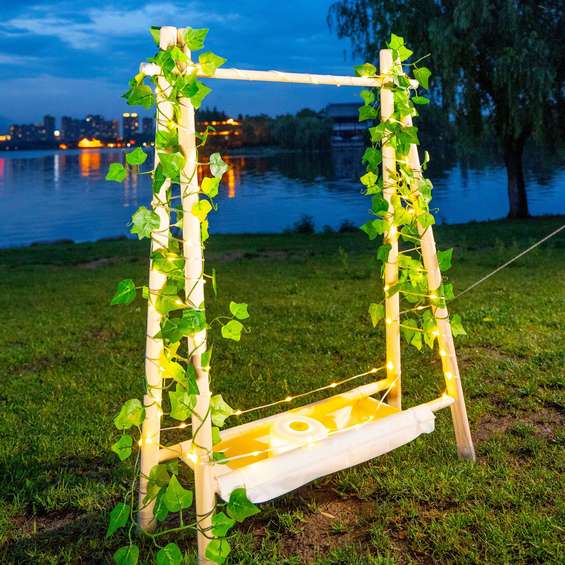 Tent camping outdoor waterproof leather line light, LED string tape measure storage light, Type-C charging ambient light, decorative color light Specification image