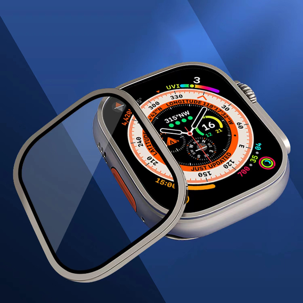 Applicable to apple watch Ultra 1/2 metal frame tempered glass film Apple Watch all-in-one protective film pic 32