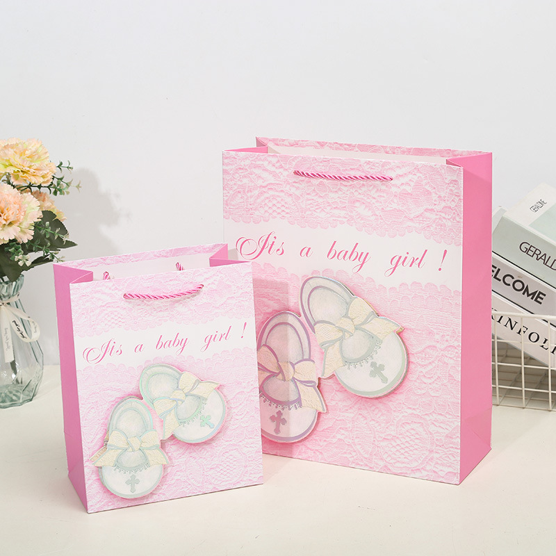 Women's Baby Shoes 3D Patch Dusting Gift Bag Tote Bag Paper Bag Birthday Gift Return With Hand Gift South America Application Scenario