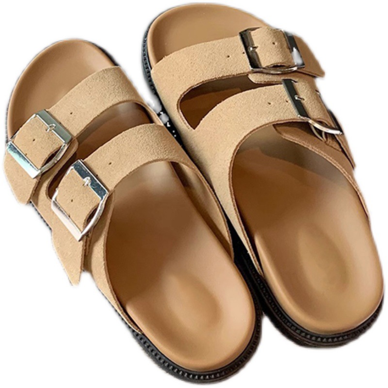 Thick-soled Boken slippers for women's summer outdoor wear 2026 new style casual retro Boken beach shoes French outdoor flip-flops Item Picture
