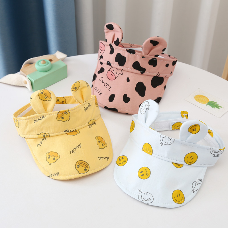 Baby sun hats 2022 Summer cartoon empty top hats for boys and girls, sun-protective large brim sun hats, baseball caps, sun details Picture