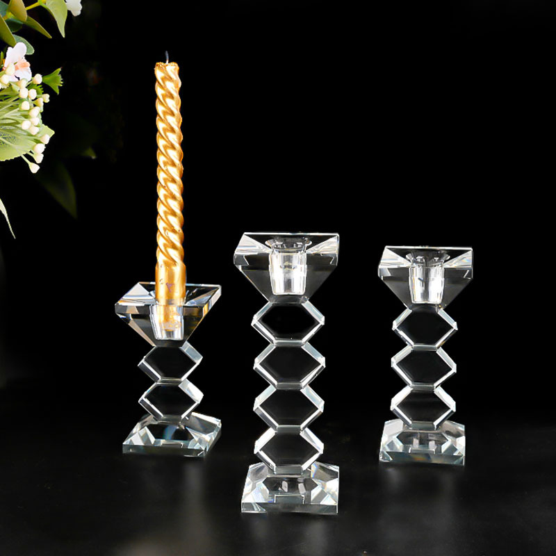 现代创意几何水晶蜡烛台香薰蜡烛家用摆件浪漫餐桌烛光晚餐道具详情图4