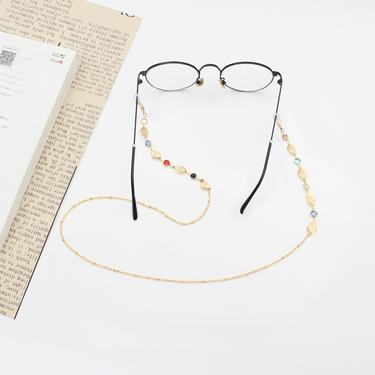 High-end eyeglass chains, seven-color eyeglass lanyards and beads in stock, anti-slip and anti-loss ropes for masks, wholesale sunglasses chains details Picture