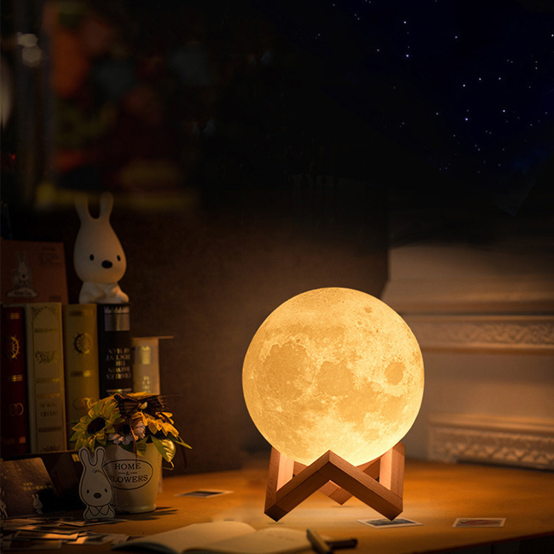 Pvc Moon Light Diy Star Moon Light Usb Charging 3D Night Light Led Table Lamp Atmosphere Light Remote Control Light Wholesale Specification drawing