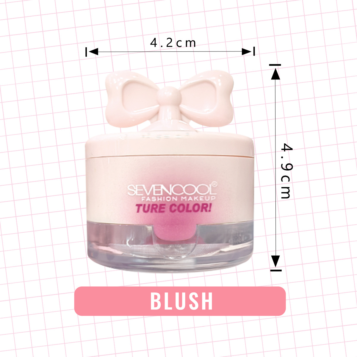 SEVENCOOL Energetic Versatile Blush for natural color enhancement, nude makeup correction, Monochrome Bow matte Blush Cream Item Picture