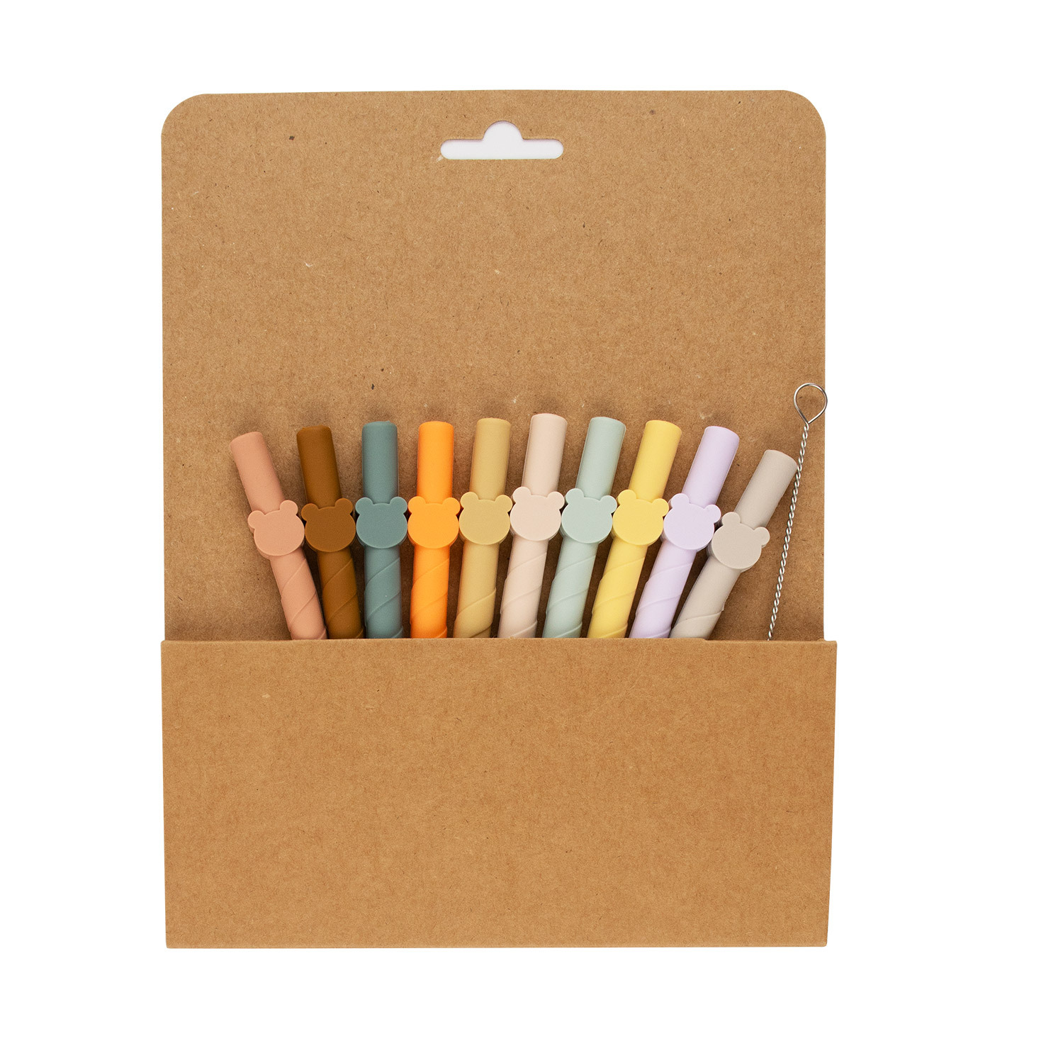 Factory wholesale silicone straw sets, food-grade flexible hot drink milk tea cups, large-diameter creative soft straws Item Picture