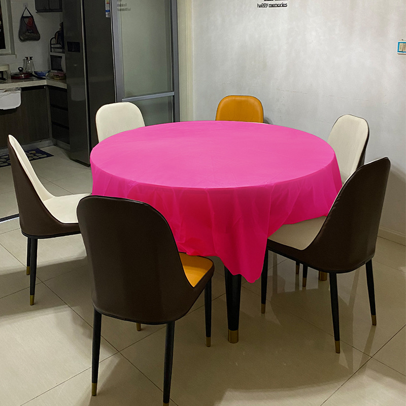 Disposable Plaid Tablecloth Thickened Picnic Birthday Party Tablecloth Individually Packaged Picnic Peva Plastic Round Table Cloth Specification drawing