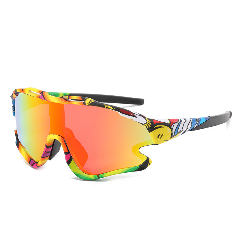 Cross-border new 8303 women's sunglasses, sports glasses, colorful and fashionable men's sunglasses, outdoor cycling glasses Specification image
