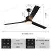 60-inch ceiling fan lamp, retro black straight blade fan lamp, home dining room and living room electric fan lamp, variable frequency 6-speed with remote control details Picture