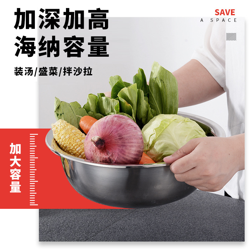 不锈钢盆/火锅盆汤盆/和面盆洗菜盆产品图