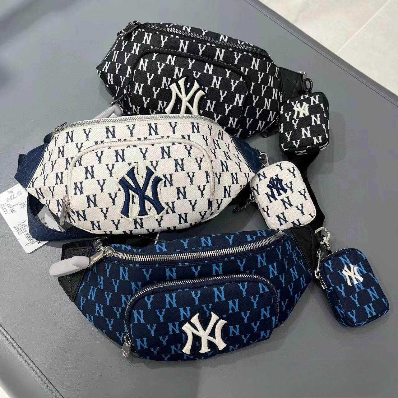 Hipster Mlb Full Print Fanny Pack Men's And Women's Yankees Ny Presbyterian Embroidery Full Standard Shoulder Crossbody Chest Bag Item Picture