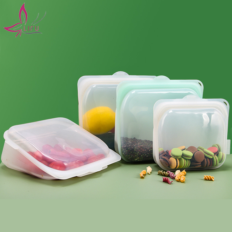 Creative semi-transparent storage bags, food silicone preservation bags, high-temperature resistant storage bags, food silicone sealed preservation bags