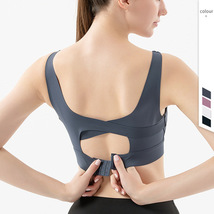 2020瑜伽文胸无痕一片式文胸交叉美背调整型 高强度防震运动文胸