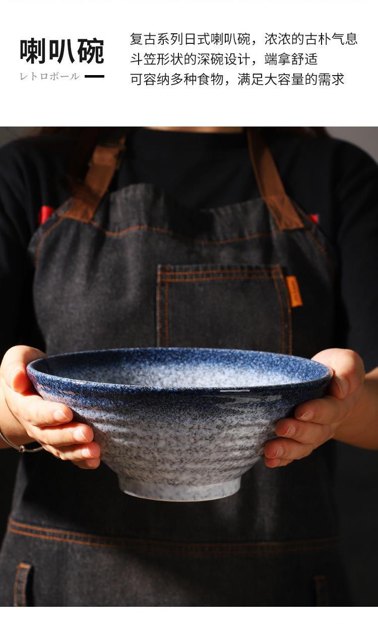 Japanese large ramen bowl, ceramic soup bowl, creative tableware set, commercial douwan pic 5