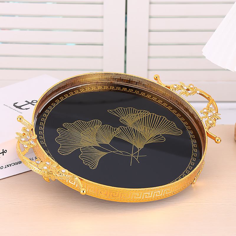 European Iron Art High-Grade Fruit Tray Home Living Room Coffee Table Candy Snacks Nuts Placed Tray Cake Dessert Table Application Scenario