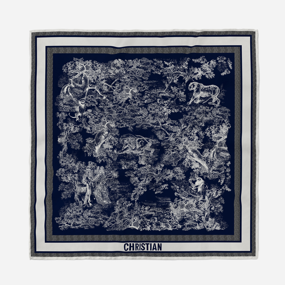 Cross-Border 53Cm Early Autumn New Jungle Animal Ladies Temperament Small Square Scarf Headband Silk Scarf Small Scarf Wholesale details Picture