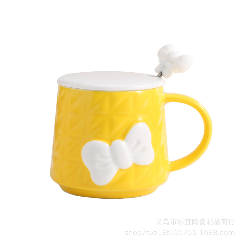 Creative Mug Bow Girl Heart Ceramic Cup Small Red Book Net Red Cup With Cute Coffee Cup Item Picture