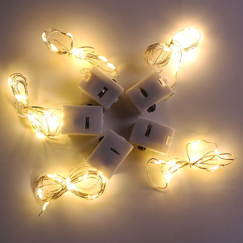 led alambre de cobre cordones de luz de alambre botones luces intermitentes ramo de flores luces de colores horneado cajas de regalo flores tortas decoraciones navideñas luces de cadena