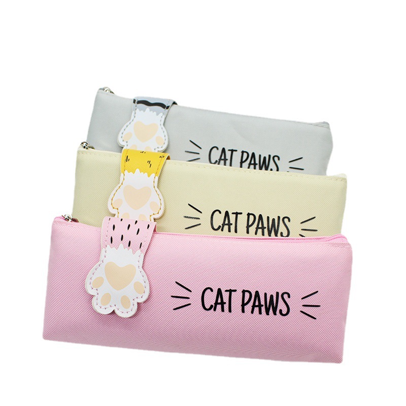 Button Nylon Pen Bag Cute Creative Simple High Appearance Level Teenage Male Instagram Day System Large Capacity Pen Bag Wholesale Item Picture