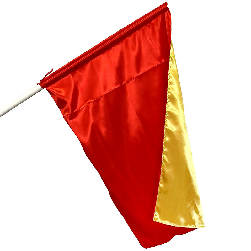 Double-Sided Flag Queue Performance Stage Dance Conductor Dance Children Rehearse Square Dance Flag Hand-Waved Red And Yellow Performance Flag Item Picture