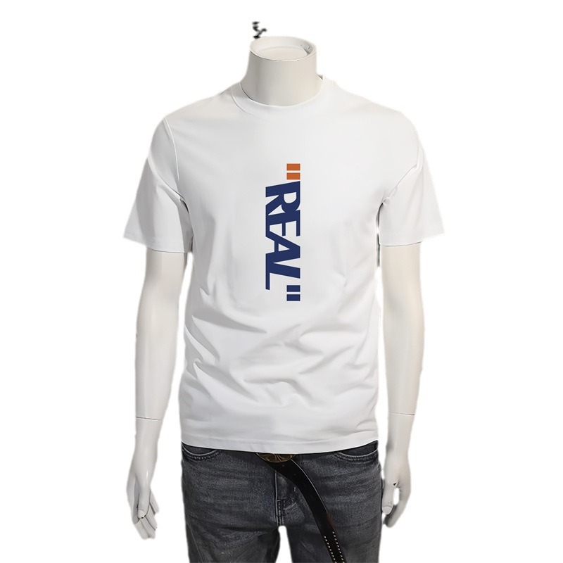 The new summer 2024 cotton short-sleeved T-shirt features a round neck and a large size for men, as well as a half-sleeved base layer for young men Item Picture