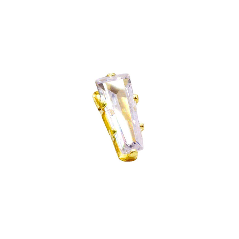 Fabricante de zirconia trapezoidal única garra al por mayor · cobre con diamantes y piedras preciosas garra hecha a mano · accesorios zapatos bolsos ropa accesorios Item Picture