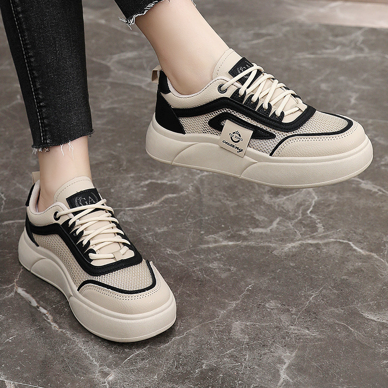 SH602 new net surface small white shoes women 2024 summer thick sole net shoes increase women's shoes breathable wear leisure sports Application Scenario