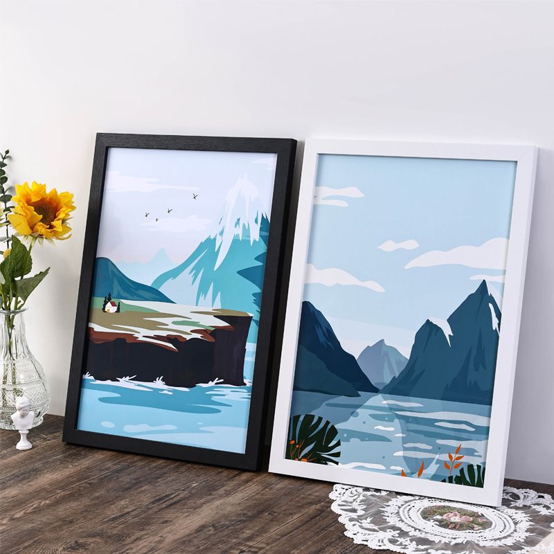 Simple Hand-Made Wooden Picture Frame Pendulum Wholesale Jigsaw Picture Frame Mounted Self-Mounted Large Size Wall Hanging Creative Photo Wall Specification drawing