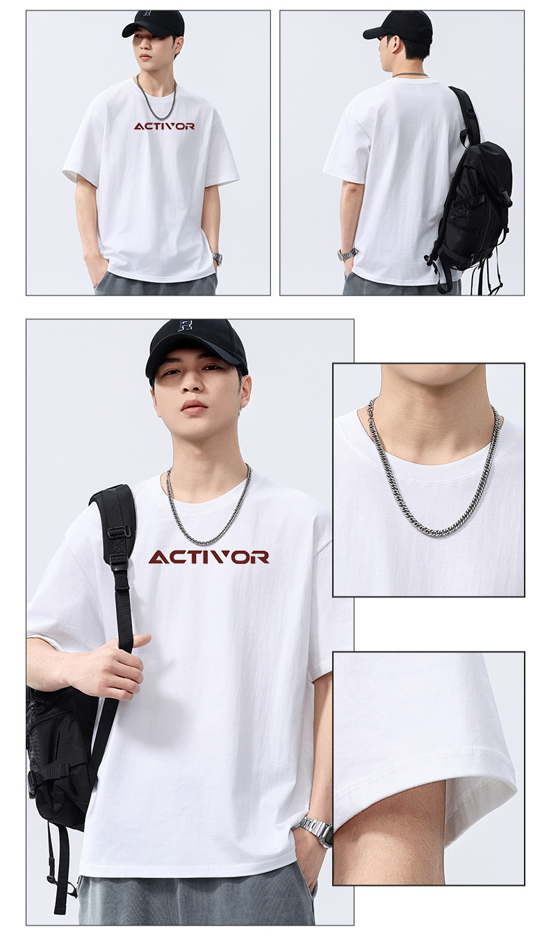 枫舍男装 /2025夏季新款男式圆领印花短袖T恤薄款休闲青年半袖衫详情4