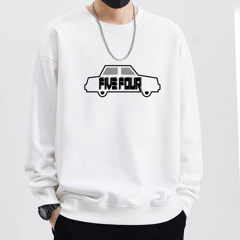Pure cotton sweatshirt, American basic personality printed hoodie, high street men's long-sleeved heavy round-neck men's sweatshirt trend details Picture