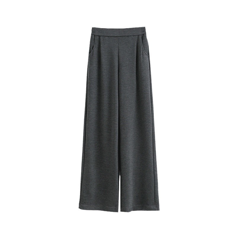 Lazy style, wool casual style, high-waisted long pants, wide-leg pants, straight-leg pants, new sweatpants, casual pants for women in autumn and winter Item Picture
