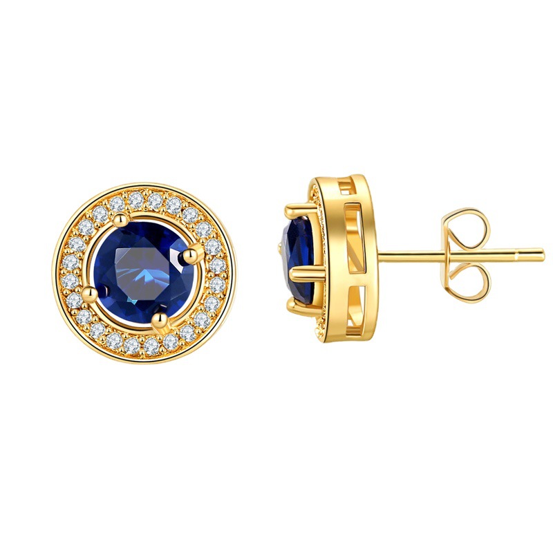 Starry sky round earrings 2022 New Fashion earrings for men, zircon stud earrings full of diamonds, European and American creative accessories wholesale Item Picture