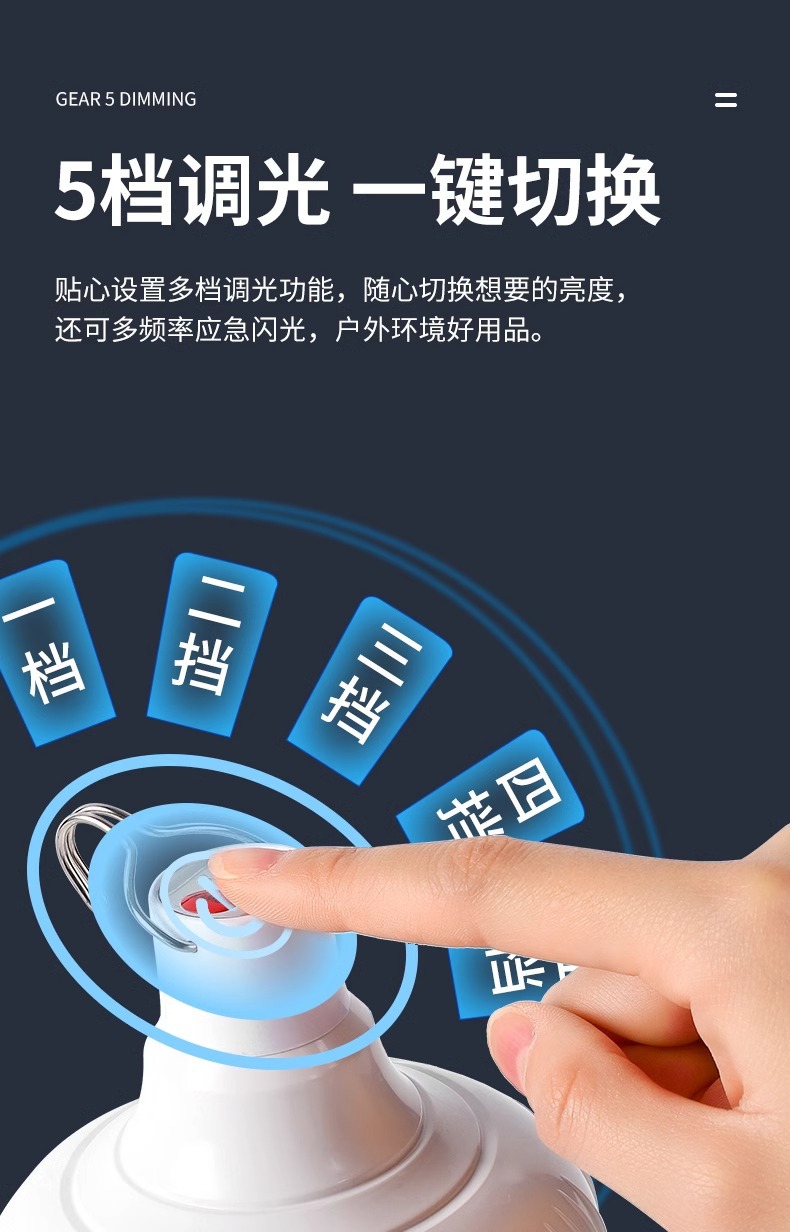 LED rechargeable bulb, household mobile night market, street stall lighting, ultra-long battery life, emergency outdoor camping lamp pic 4