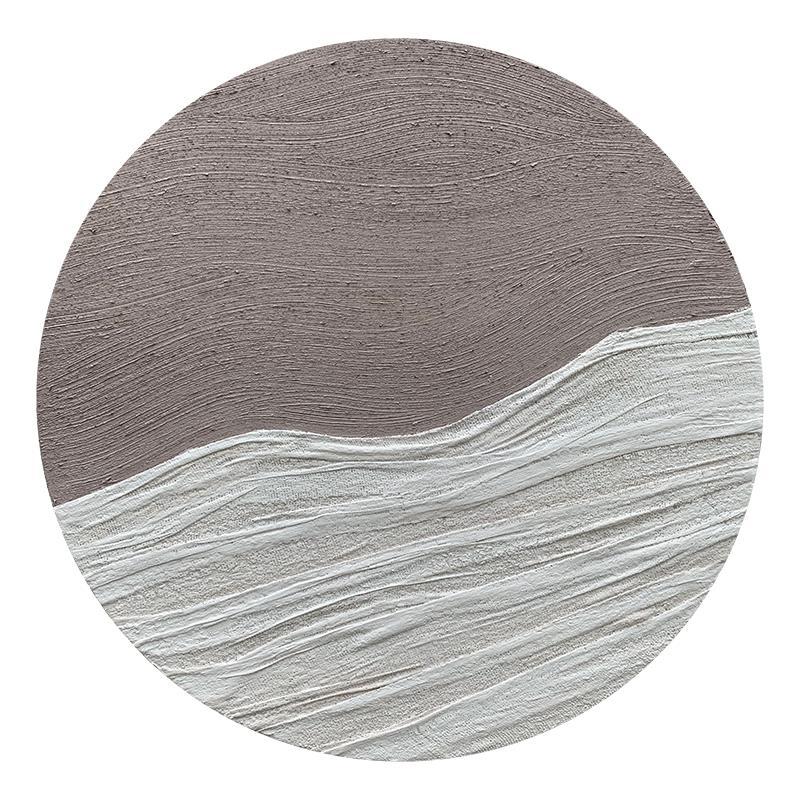 Thick-textured hand-painted "Mountain Mist", living room wabi-sabi style hanging painting, entrance oil painting, circular decorative painting, dining room abstract painting Specification image