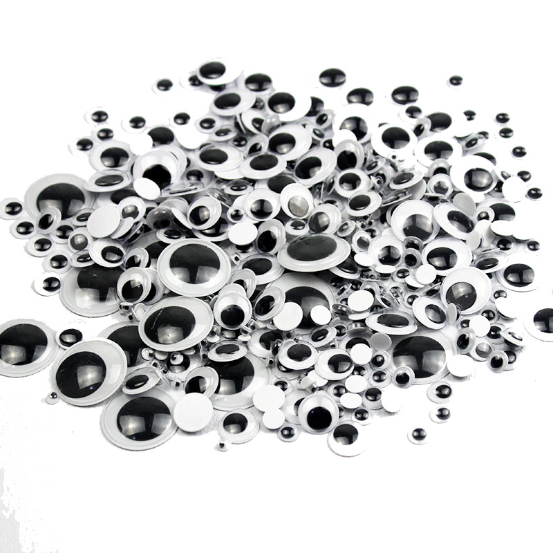 Self-adhesive black and white activity eye mixed set children's handmade diy material toy accessories animal eye ball stickers Item Picture