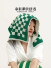 Checkerboard checkered towel, pure cotton face wash, household towel, all-cotton couple absorbent towel for bathing, summer adult 2022, high-end towel details Picture