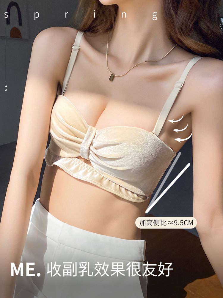 Velvet underwear for women with small breasts to make them look larger. A set of anti-slip, strapless and adjustable bra cover without shoulder straps, Japanese-style Application Scenario