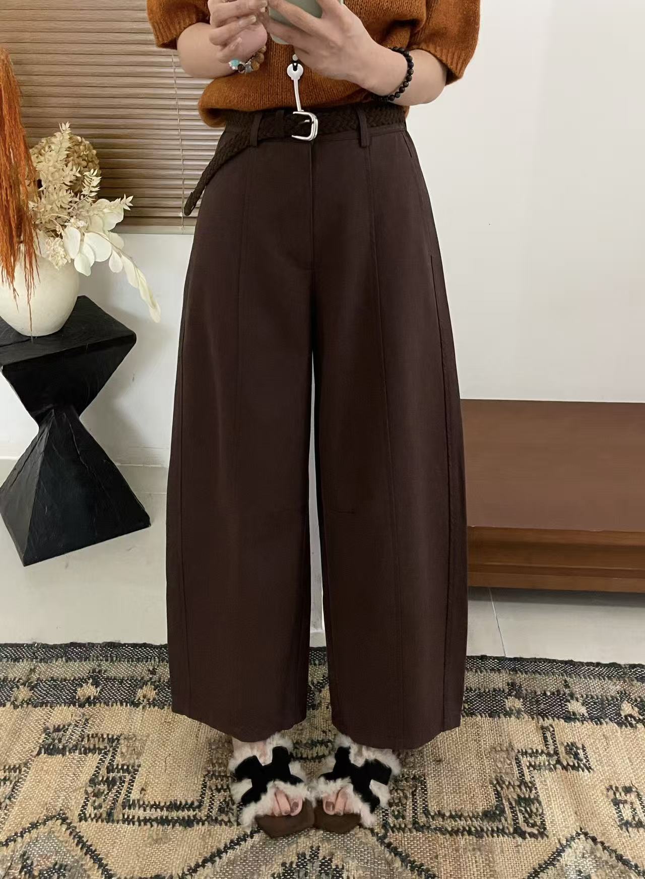 天丝休闲弯刀裤女欧洲站2025秋季新款时尚宽松百搭休闲阔腿九分裤详情10
