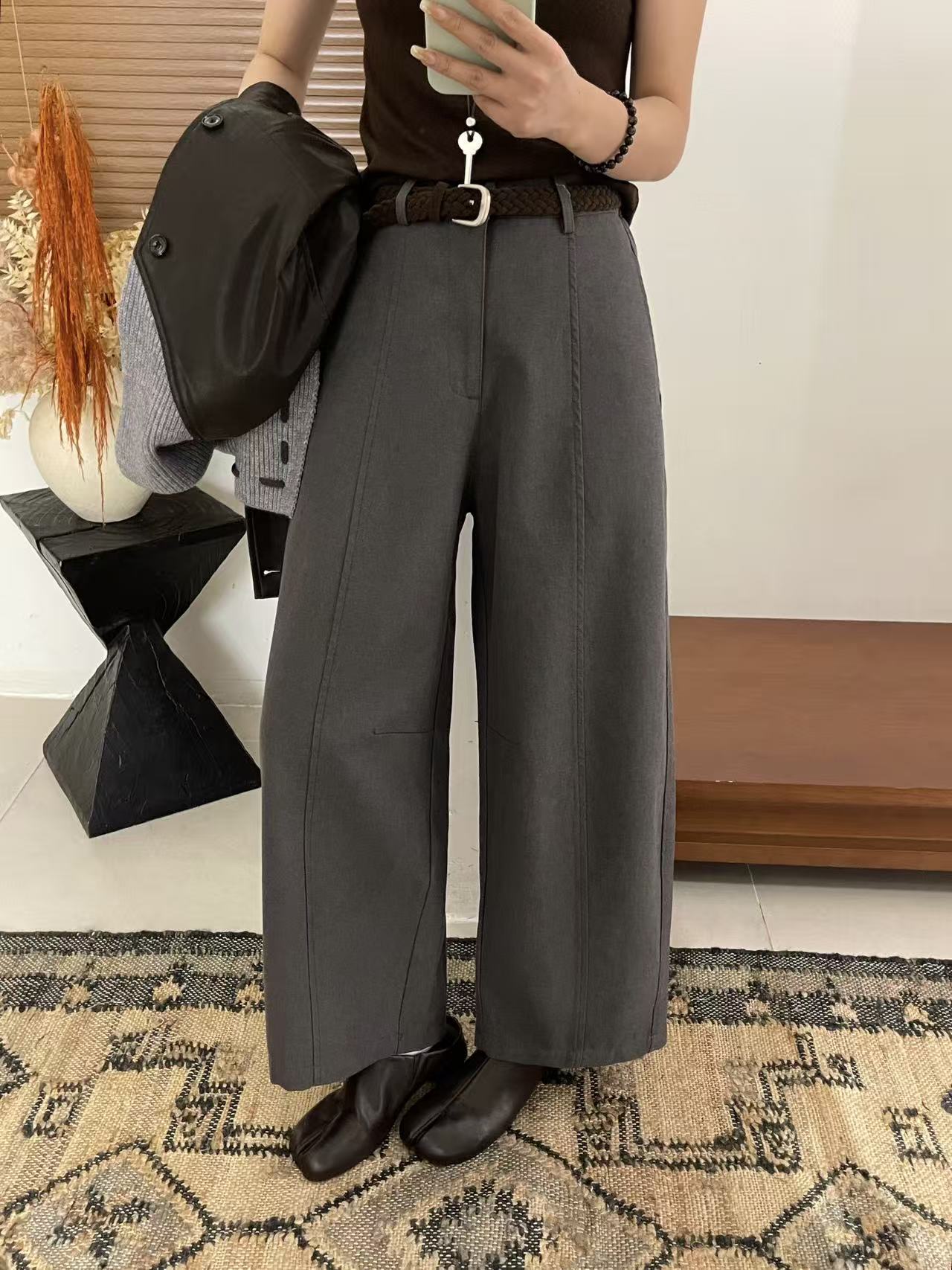 天丝休闲弯刀裤女欧洲站2025秋季新款时尚宽松百搭休闲阔腿九分裤详情11