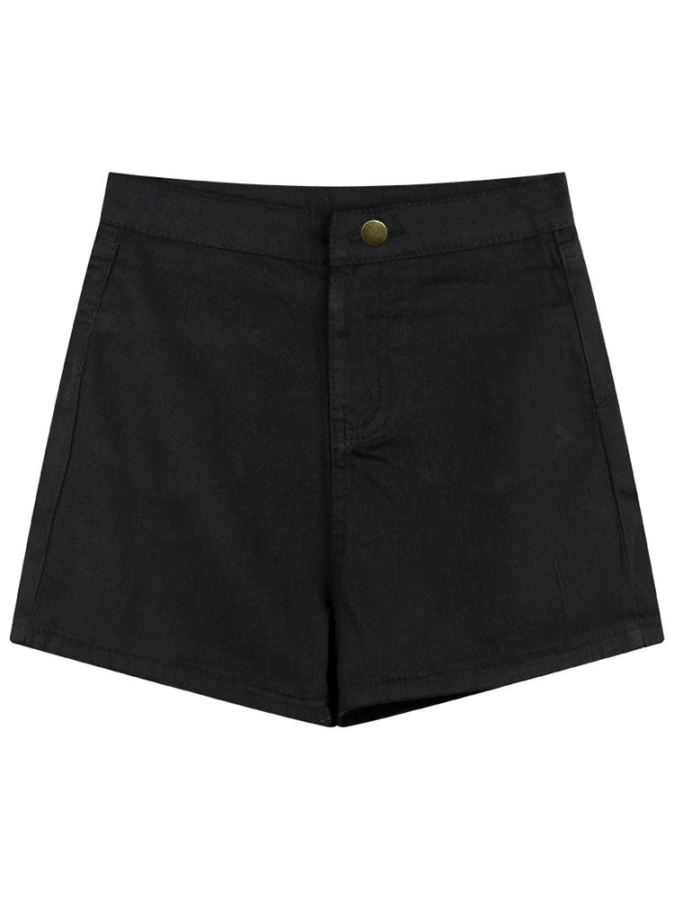 Hot Girl denim A-line shorts for children's summer, 2022 new high-waisted straight-leg petite black hot pants trend Item Picture