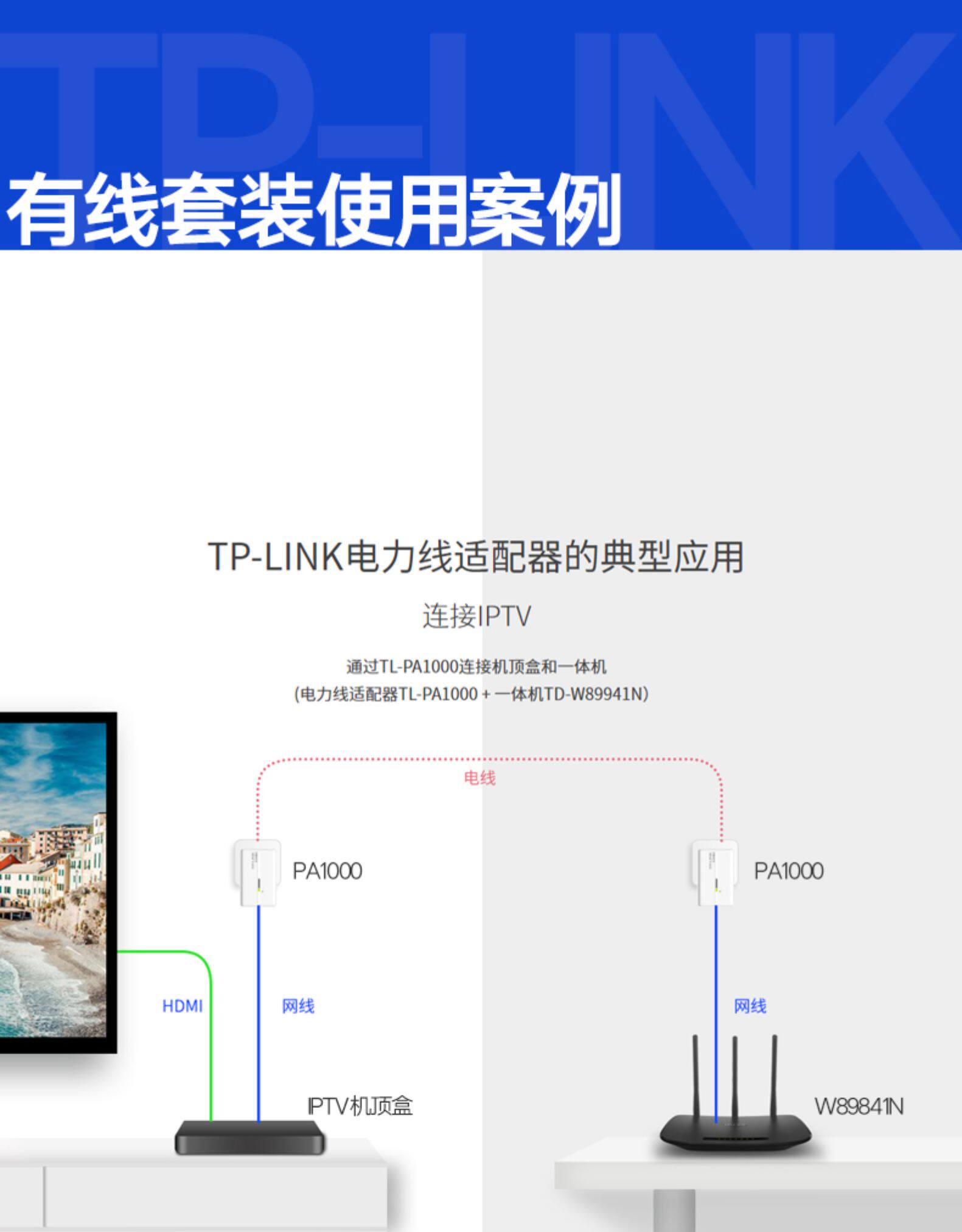 TP-LINK 有线无线电力猫一对 千兆子母路由器wifi套装iptv机顶盒P详情4