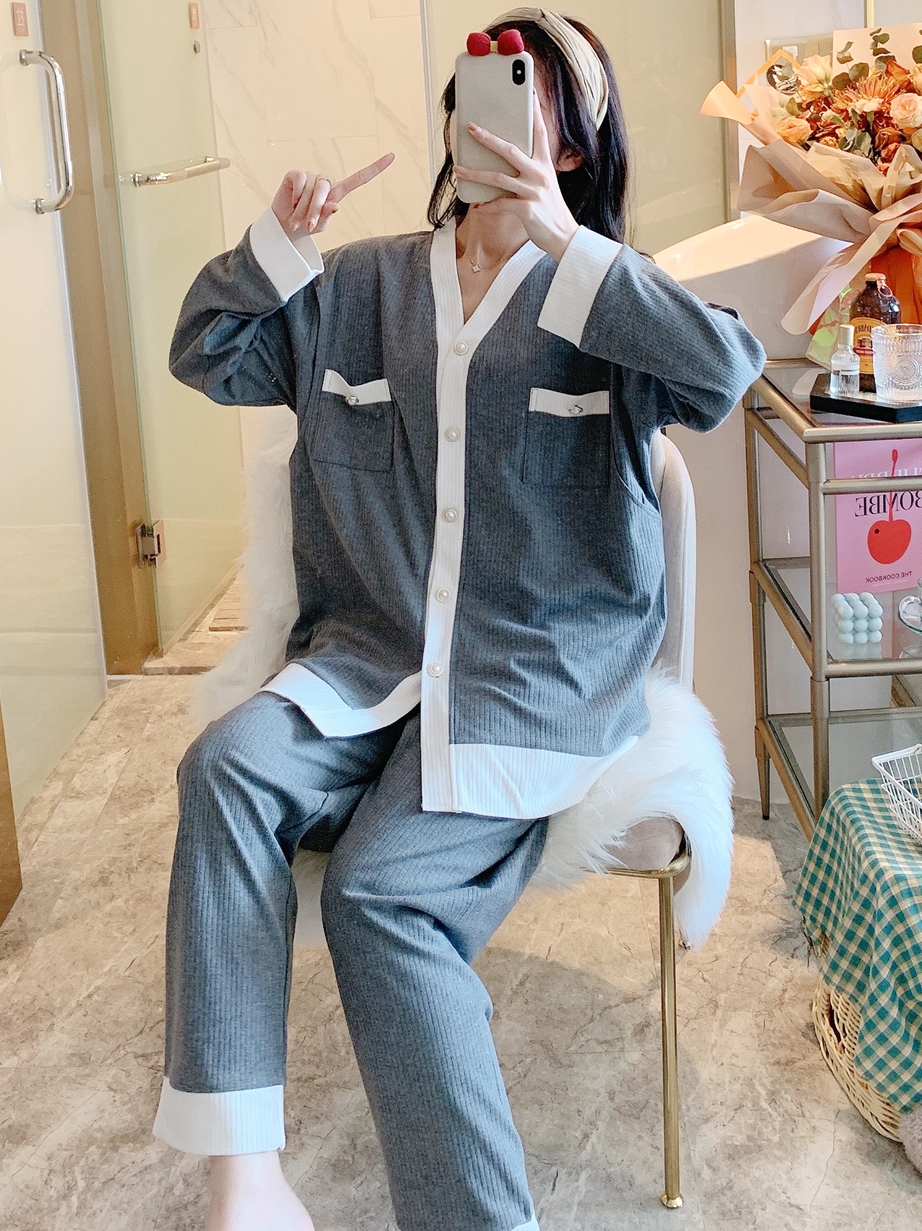 Postpartum clothes, spring and autumn knitted clothes, breastfeeding and lactation home clothes, March 5th summer thin, new mother hospital pajamas for pregnant women, 67 Application Scenario