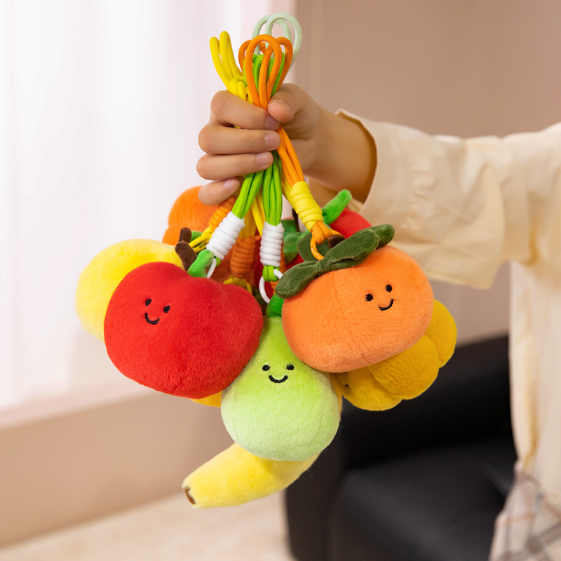 Plush pendants, simulated fruit dolls, cute smiling tomatoes, plush toy bags, hanging decorations, creative toys wholesale pic 22
